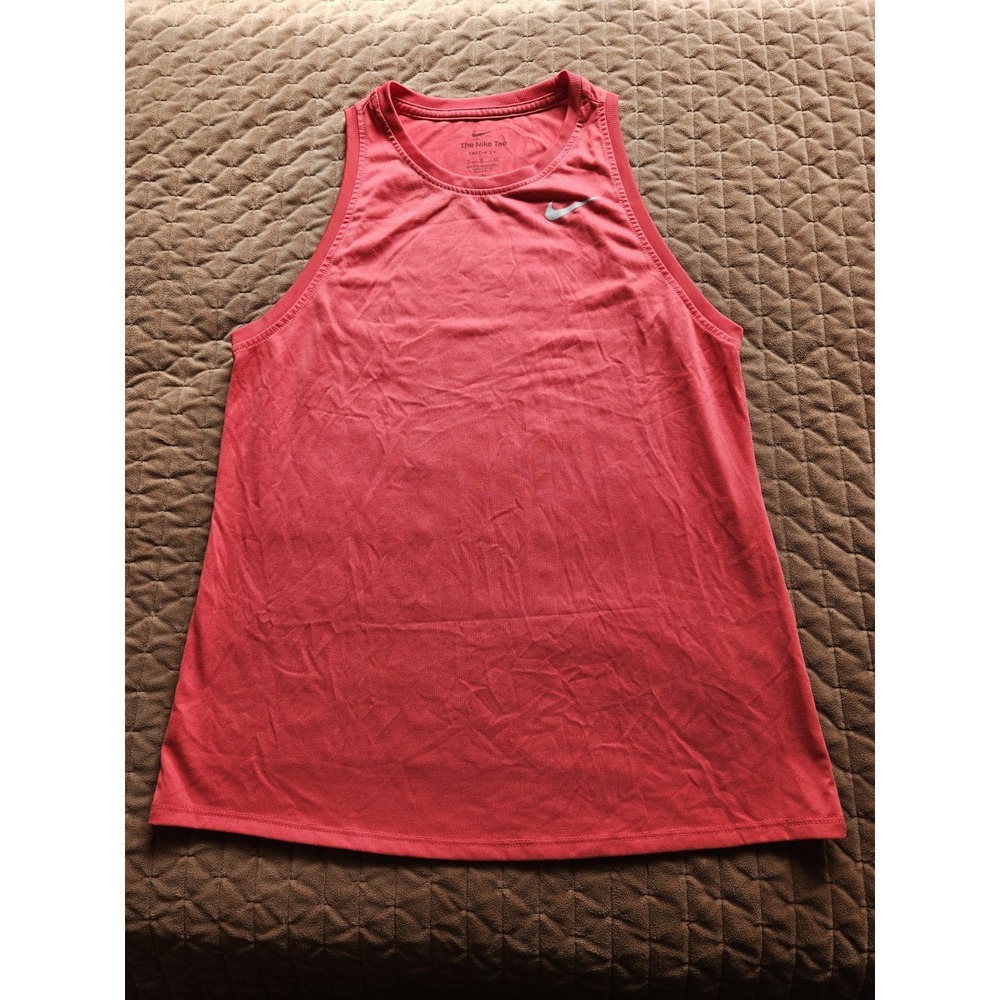 Nike Women's The Nike Tee Dri-Fit Pink Racerback Sleeveless Tank Top, SM